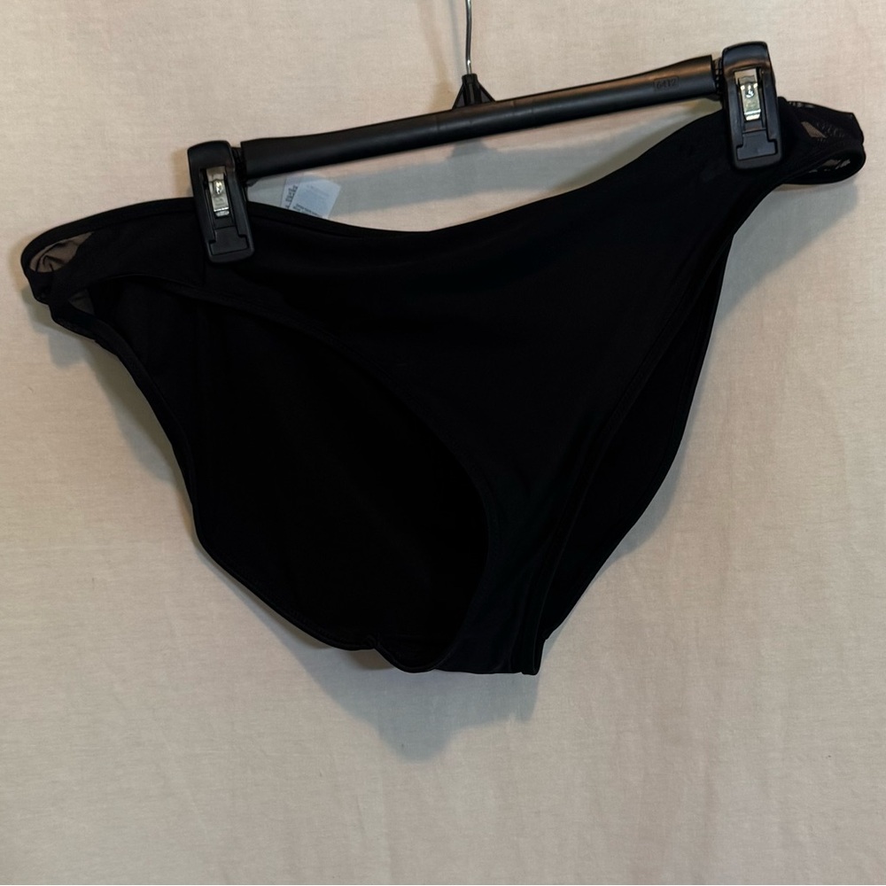 AA-482 Aerie NWT PLUS SIZE XXL Black Mesh Side Summer Swim Bikini Bottoms